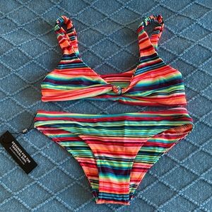 Blackbough Stripes Collection / Striped Bikini M Bottoms S Top NWT